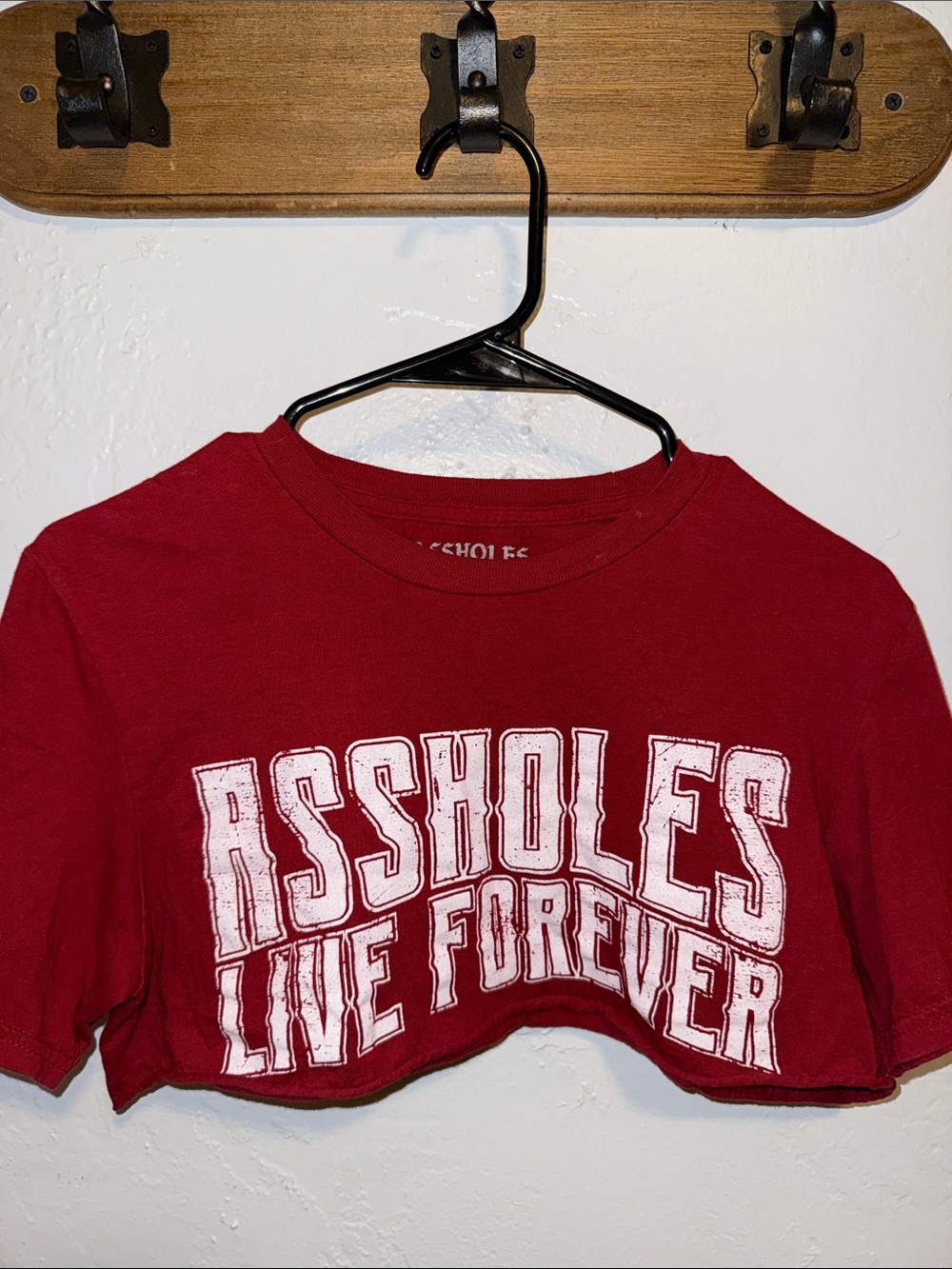 Red Crop Top with White Graphic - Women's Crop Top